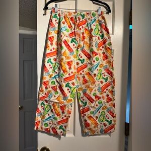 Love Letters Los Angeles Pajama Pants Cocktails Colorful Vintage Size 2 EUC